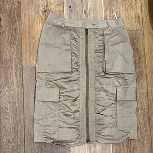Elegant and very Unique Taupe  Cargo Pencil Skirt with Front Zipper
